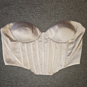 Zara Satin Strapless Bustier - Champagne Beige